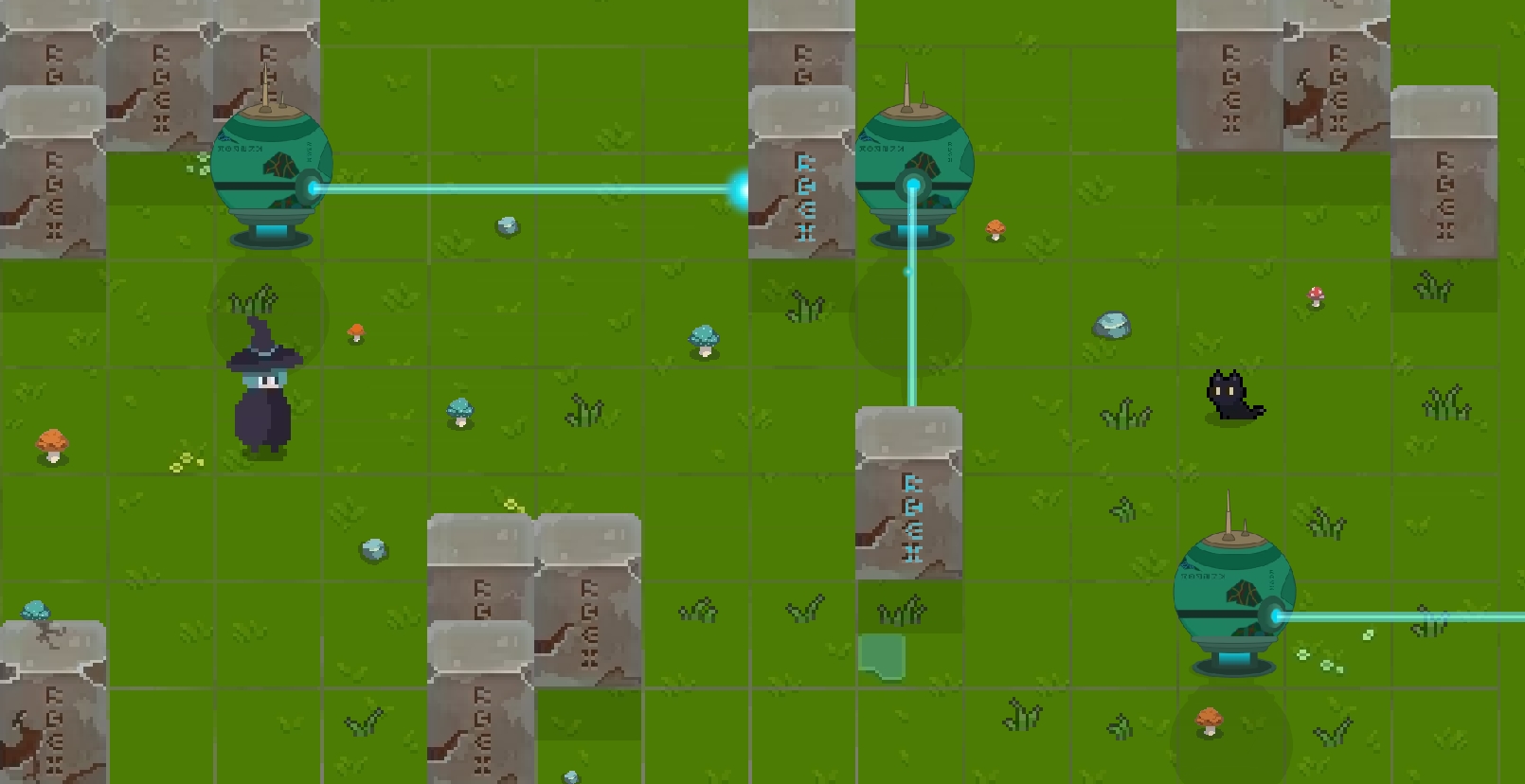 Magical puzzle solving scene